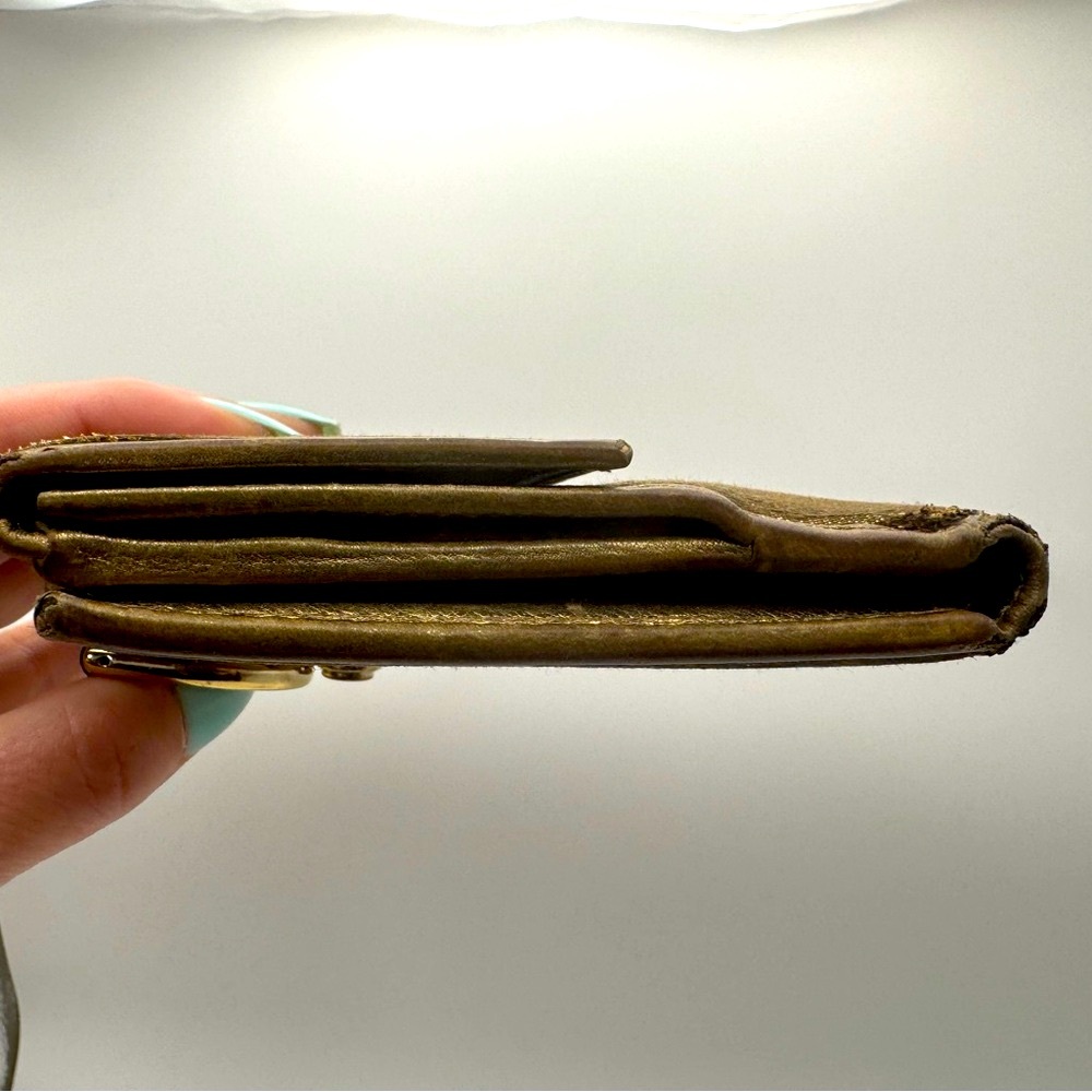 Gucci Abbey Line D-Ring Wallet GG Metallic with Coin Pocket Authentic Vintage - Picture 4 of 16